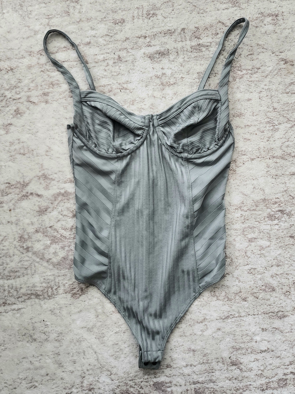 AllSaints Sage Green Ribbed Bodysuit